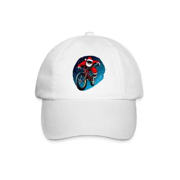 Downhill Biker Weihnachten - Baseballkappe - Weiß/Weiß - Vorne