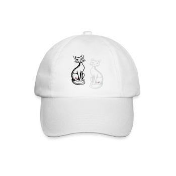 zwei Katzen - Baseballkappe - Weiß/Weiß - Vorne