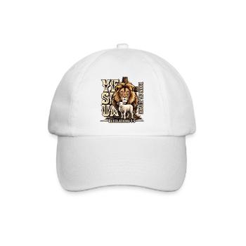 Yeshua Löwe von Juda Christliches Glaubensmotiv - Baseballkappe - Weiß/Weiß - Vorne