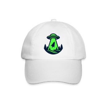 Ufo Wald Entfuehrung Grafik - Baseballkappe - Weiß/Weiß - Vorne
