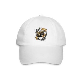 Goldene Imker Biene - Baseballkappe - Weiß/Weiß - Vorne