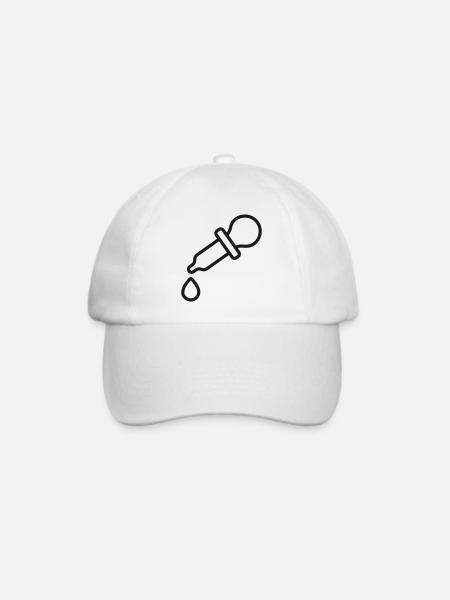 Labor-Dropper-Linien-Symbol - Baseballkappe - Weiß/Weiß