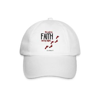 Walk by Faith Not by Sight – 2 Korinther 5,7 - Baseballkappe - Weiß/Weiß - Vorne
