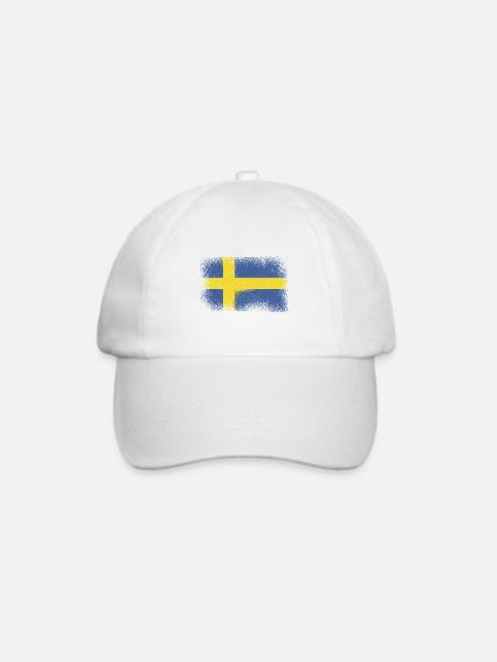 Schweden Flagge Skandinavien Schwedische Fahne - Baseballkappe - Weiß/Weiß