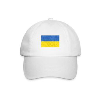 Ukraine Flagge Vintage Ukrainische Fahne Used Look - Baseballkappe - Weiß/Weiß - Vorne