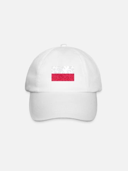 Polen Flagge Used Look Polska Polnische Fahne - Baseballkappe - Weiß/Weiß