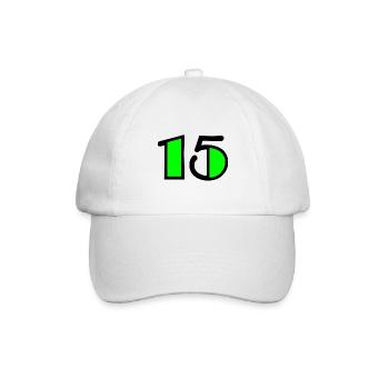 15. 15 JAHRE. 15-JÄHRIGES JUBILÄUM. GEBURTSTAG 15 JAHRE. - Baseballkappe - Weiß/Weiß - Vorne