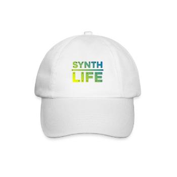 Synth Life Blau Gelb Überarbeitung - Baseballkappe - Weiß/Weiß - Vorne