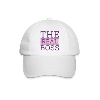 Der echte Boss - Baseballkappe - Weiß/Weiß - Vorne