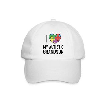 Ich liebe meinen autistischen Enkel - Baseballkappe - Weiß/Weiß - Vorne