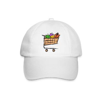 Voller Einkaufswagen, Werbeaktion, Schlussverkauf - Baseballkappe - Weiß/Weiß - Vorne