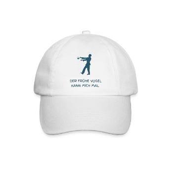Der Frühe Vogel kann mich mal - Baseballkappe - Weiß/Weiß - Vorne