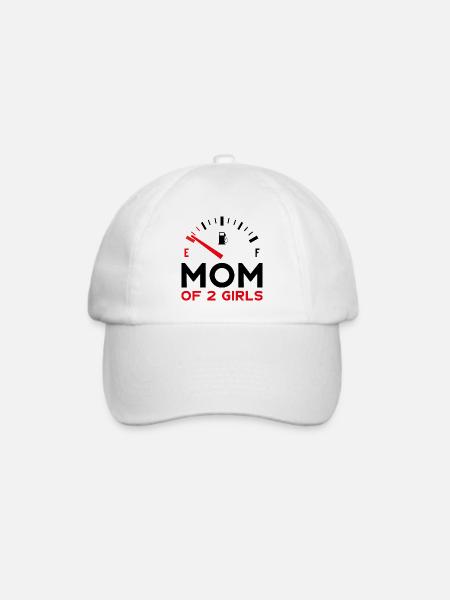 MOM OF 2 GIRLS - Baseballkappe - Weiß/Weiß