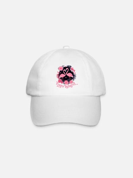 Flamingo Shirt für romantische Urlaubsfreundinnen - Baseballkappe - Weiß/Weiß