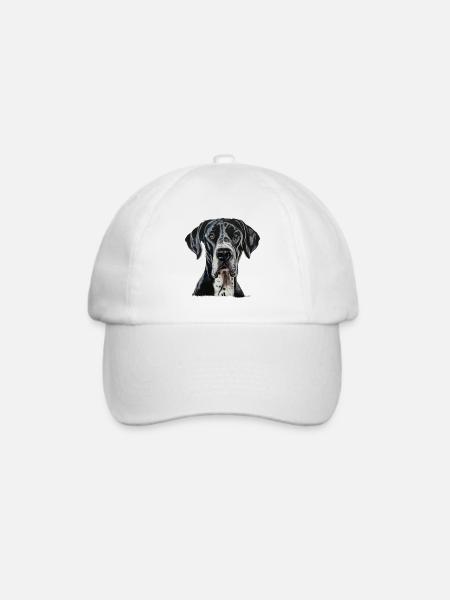 Great Dane - Dänische Dogge - Baseballkappe - Weiß/Weiß
