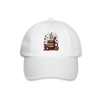 WINTERLICHES HEISSGETRÄNK KAFFEE CAFE TEE RUHEZEIT - Baseballkappe - Weiß/Weiß - Vorne