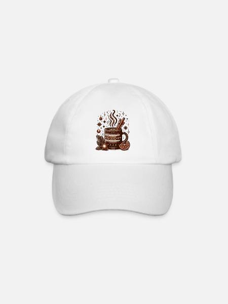 WINTERLICHES HEISSGETRÄNK KAFFEE CAFE TEE RUHEZEIT - Baseballkappe - Weiß/Weiß