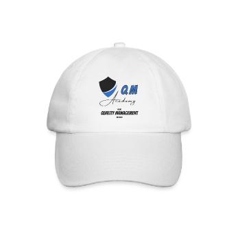 QM Academy Logo - Baseballkappe - Weiß/Weiß - Vorne