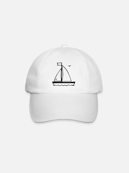 SEGELBOOT SEGELN SEGELSPORT BOOT MARITIM URLAUB - Baseballkappe - Weiß/Weiß