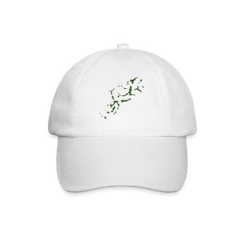 Khaki Hintergrund - PIXEL Ornament CAMOUFLAGE - Baseballkappe - Weiß/Weiß - Vorne