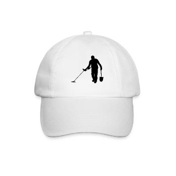 Auf der Suche nach dem Schatz mit Metalldetektor - Baseballkappe - Weiß/Weiß - Vorne
