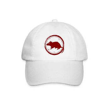 Ratte - Nagetier - Baseballkappe - Weiß/Weiß - Vorne