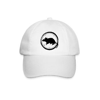 Ratte - Nagetier - Baseballkappe - Weiß/Weiß - Vorne