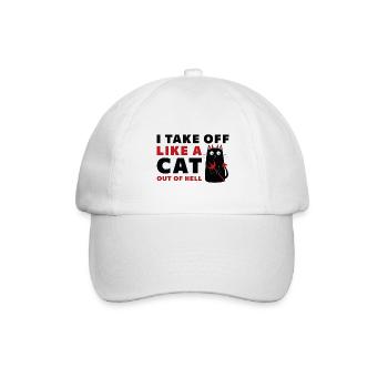 Ich hebe ab wie eine Katze aus der Hölle - Baseballkappe - Weiß/Weiß - Vorne