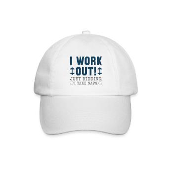 Ich trainiere nur ein Scherz, ich mache ein Nickerchen - Baseballkappe - Weiß/Weiß - Vorne