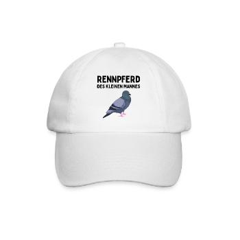 Rennpferd des kleinen Mannes Brieftaube Geburtstag - Baseballkappe - Weiß/Weiß - Vorne