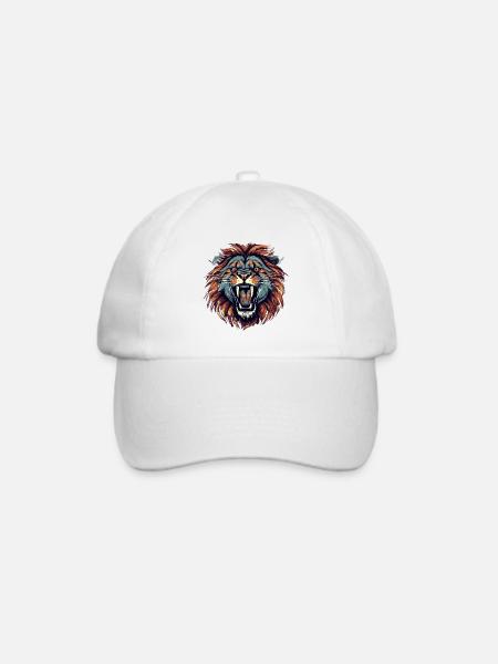 Löwe - Baseballkappe - Weiß/Weiß