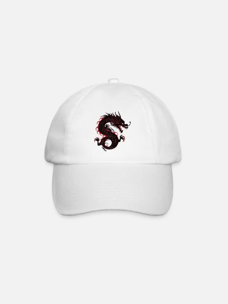 Drachen Asien - Baseballkappe - Weiß/Weiß