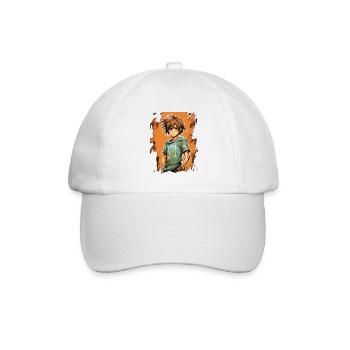 Anime Boy - Baseballkappe - Weiß/Weiß - Vorne