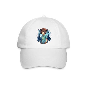 Anime Boy - Baseballkappe - Weiß/Weiß - Vorne