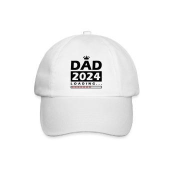 Dad 2024 Loading Papa - Baseballkappe - Weiß/Weiß - Vorne