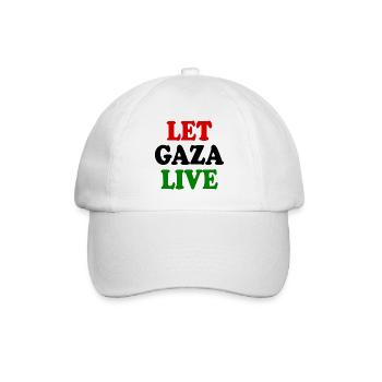 Let gaza live - Baseballkappe - Weiß/Weiß - Vorne