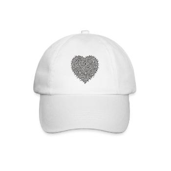 Herz Liebe - Baseballkappe - Weiß/Weiß - Vorne