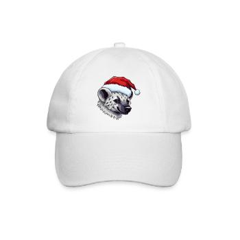 Hyäne Weihnachten Tier Lustig Xmas - Baseballkappe - Weiß/Weiß - Vorne