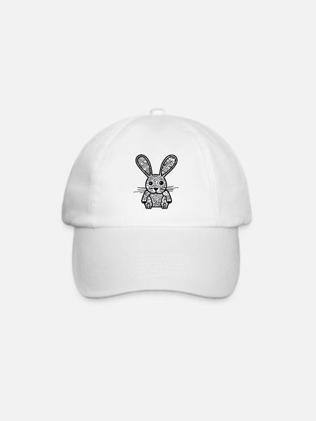 Hase - Baseballkappe - Weiß/Weiß