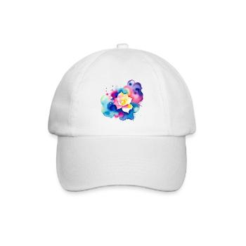 Farbtupfer: Rosa - Baseballkappe - Weiß/Weiß - Vorne