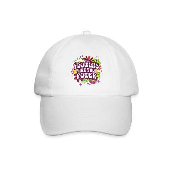 Positive Phrase 70er und 80er Jahre Blumen - Baseballkappe - Weiß/Weiß - Vorne