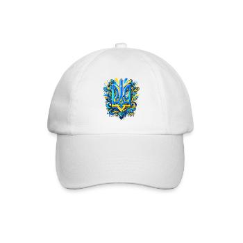 Ausgefallenes schönes blau gelbes Splash Muster - Baseballkappe - Weiß/Weiß - Vorne
