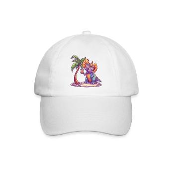 Dinosaurier triceratops Sommer - Baseballkappe - Weiß/Weiß - Vorne