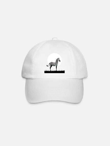 Zebra Minimalismus - Baseballkappe - Weiß/Weiß