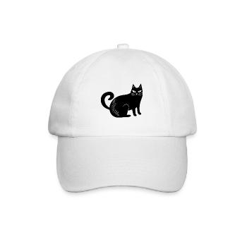 Katze Katzen Katzendame Katzenfreund - Baseballkappe - Weiß/Weiß - Vorne