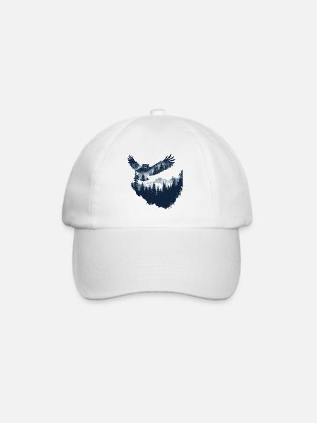 Eule Tier Eulen Vogel Wald Natur - Baseballkappe - Weiß/Weiß