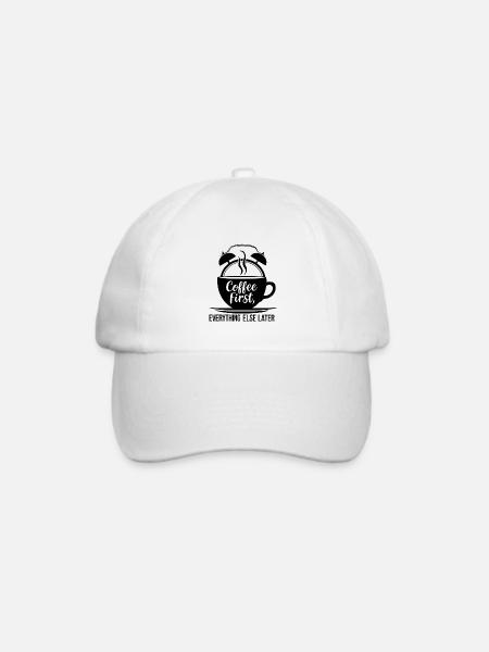 Erst der Kaffee, dann alles andere - Baseballkappe - Weiß/Weiß
