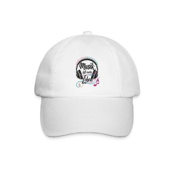 Musik ist mein Leben - Baseballkappe - Weiß/Weiß - Vorne
