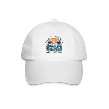 Sonne, Strand und Meer - mein Lebenselixier - Baseballkappe - Weiß/Weiß - Vorne