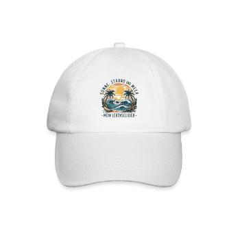 Sonne, Strand und Meer - mein Lebenselixier - Baseballkappe - Weiß/Weiß - Vorne
